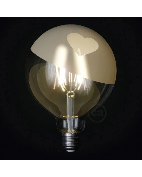 LED žarnica - Globe G125 spiralna nit - Tattoo Lamp® Cuore 4W E27 2700K