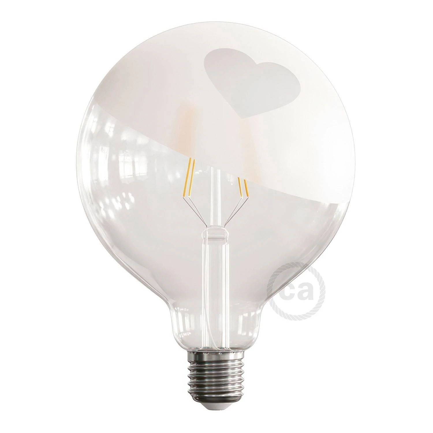 LED žarnica - Globe G125 spiralna nit - Tattoo Lamp® Cuore 4W E27 2700K