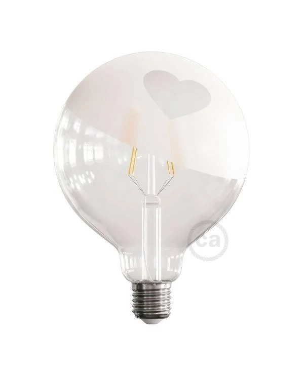 LED žarnica - Globe G125 spiralna nit - Tattoo Lamp® Cuore 4W E27 2700K