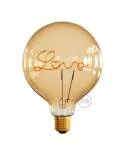 LED nitna zlata žarnica za stoječo svetilko - Globus G125 z enojno nitjo “Love” - 5W E27 Dekorativna vintage 2000K