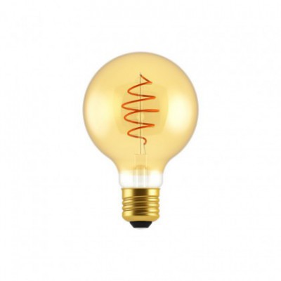 LED žarnica Globe G80 Golden Croissant s spiralno nitko 5W E27 zatemnilna 2000K