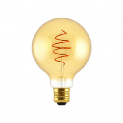 LED žarnica Globe G95 Golden Croissant s spiralno nitko 5W E27 zatemnilna 2000K