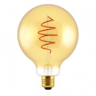LED žarnica Globe G125 Golden Croissant s spiralno nitko 5W E27 zatemnilna 2000K