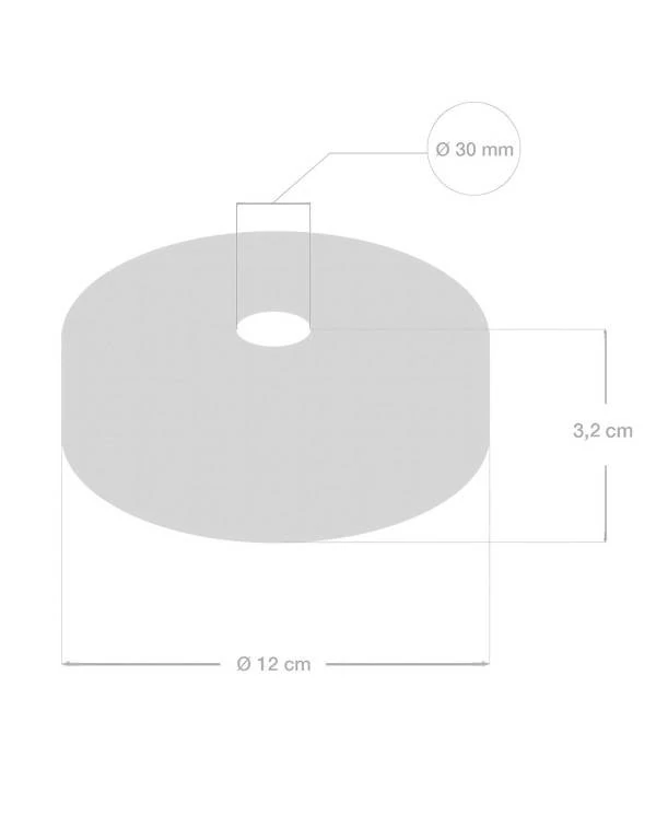 Lesena stropna rozeta za 3XL kable (vrvi) - komplet
