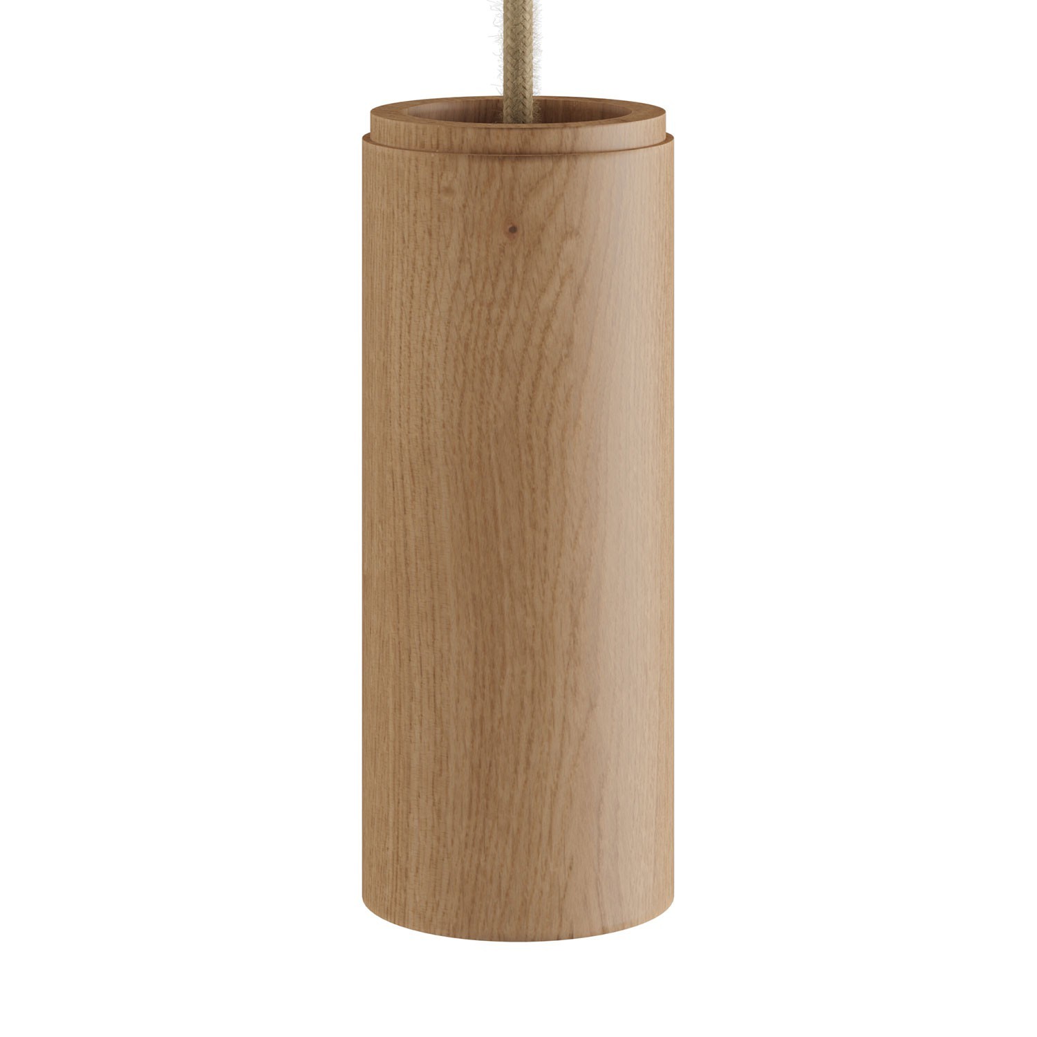 Viseče svetilo s tekstilnim kablom in lesenim senčilom Tub-E14