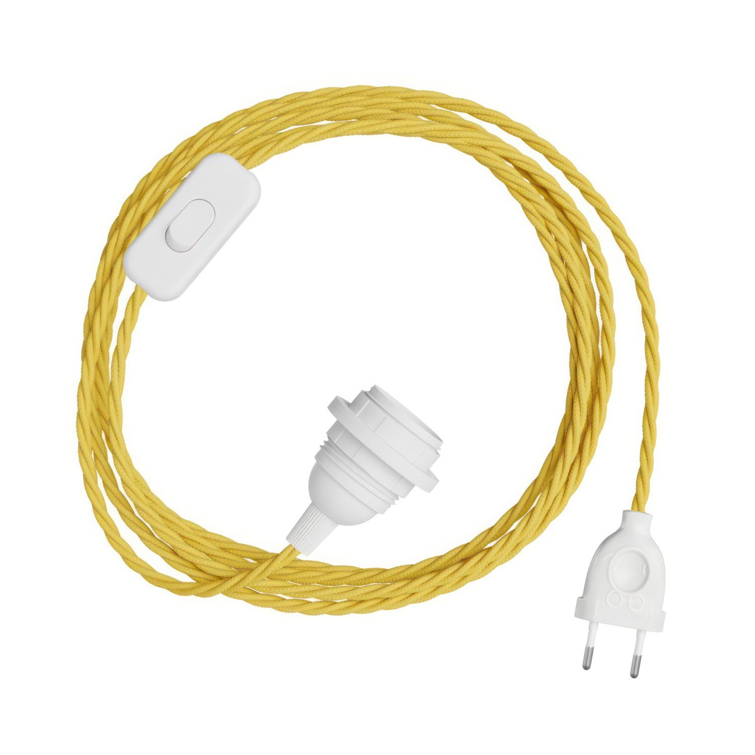 SnakeBis Twisted za senčnik - Ožičenje z nosilcem svetilke in zvitim tekstilnim kablom
