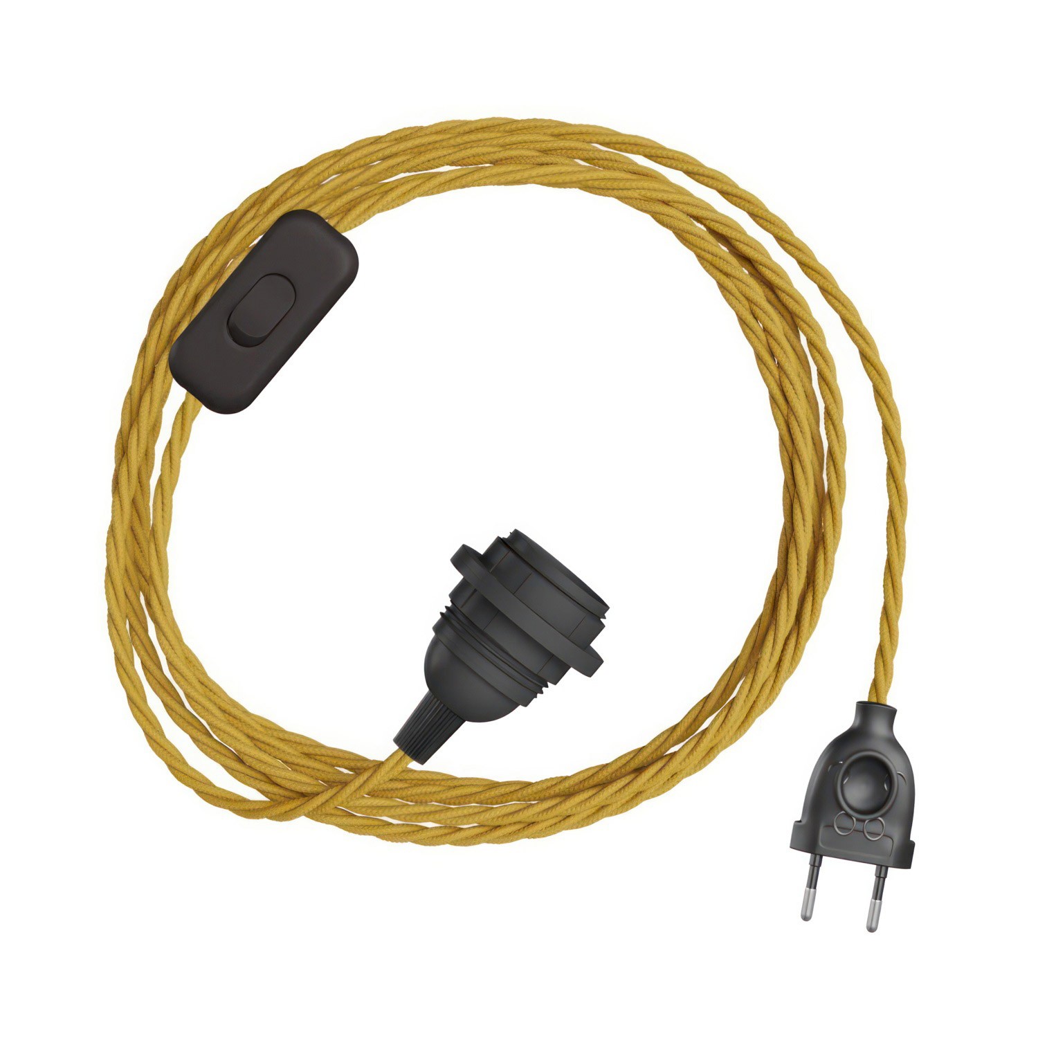 SnakeBis Twisted za senčnik - Ožičenje z nosilcem svetilke in zvitim tekstilnim kablom