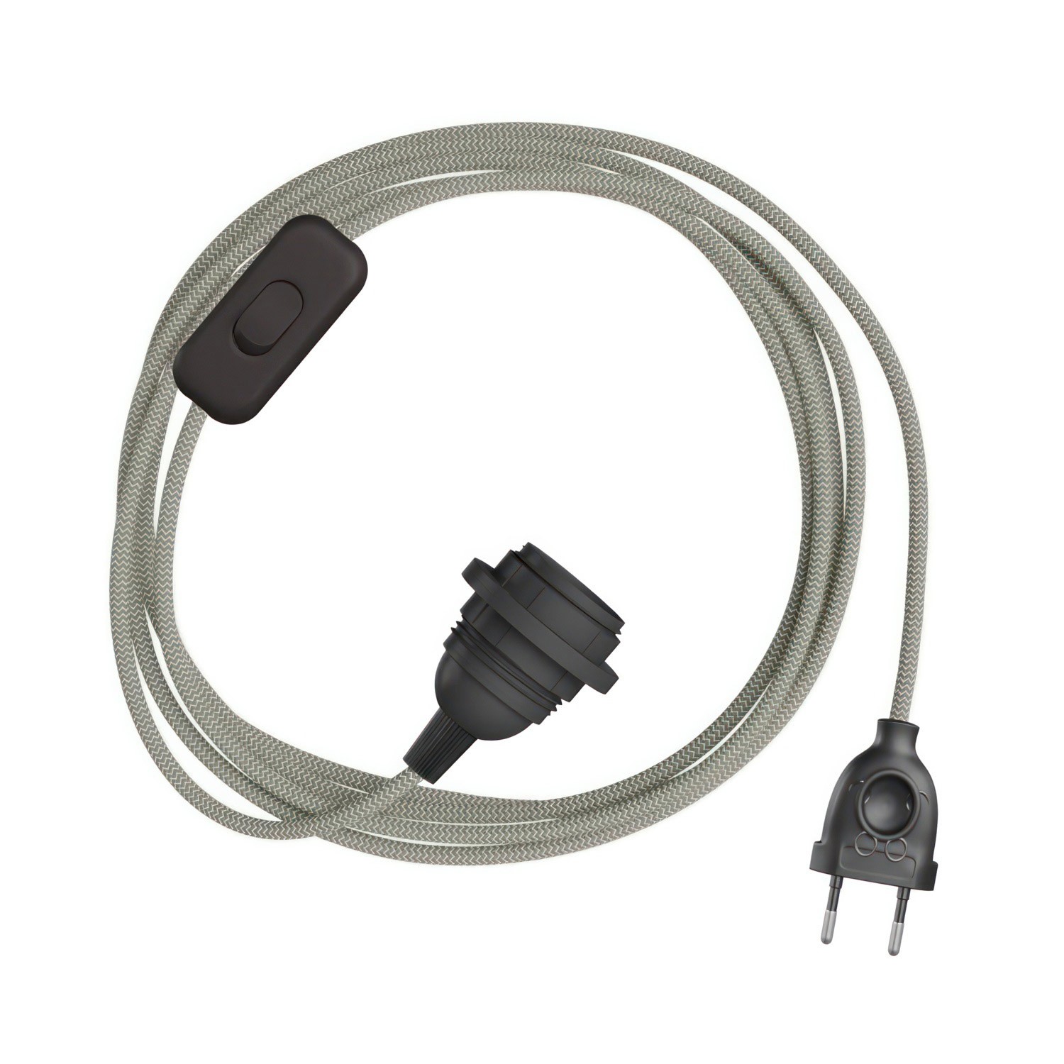 SnakeBis Zig-Zag ožičenje z nosilcem svetilke in tekstilnim kablom z učinkom zig-zag za senčnik