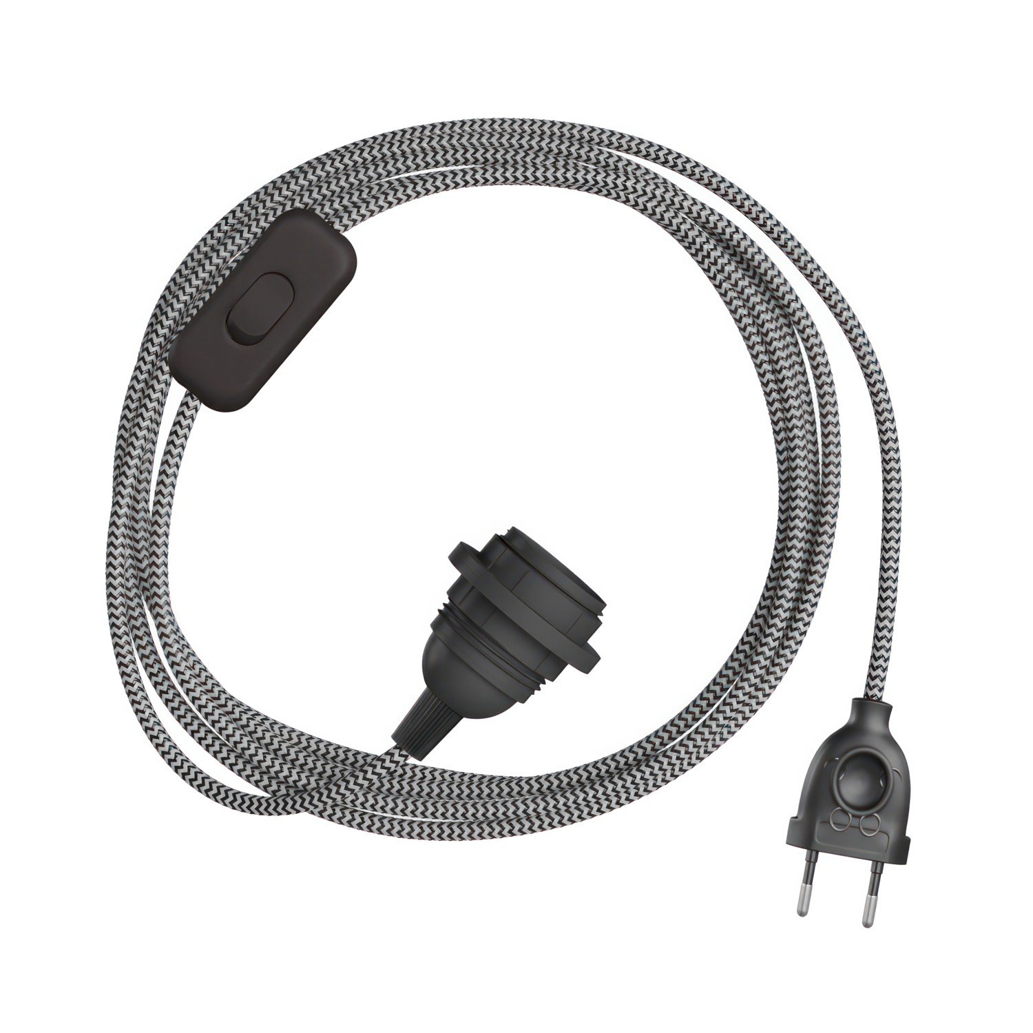SnakeBis Zig-Zag ožičenje z nosilcem svetilke in tekstilnim kablom z učinkom zig-zag za senčnik