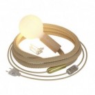 SnakeBis Chord - Vtična svetilka z zvitim kablom iz jute