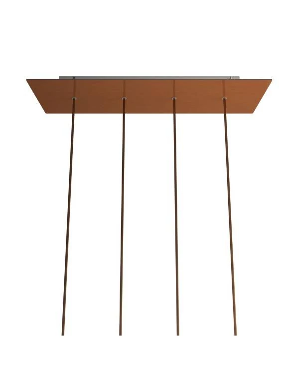 Pravokotna XXL Rose-One stropna rozeta s 4.izpusti komplet, 675 x 225 mm