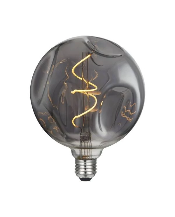 LED Globo G140 Bumped Smoky spiralna žarnica 5W E27 zatemnilna 2000K žarnica