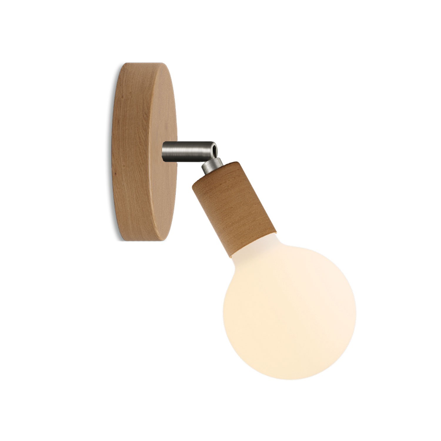 Fermaluce lesena svetilka s spojko, z žarnico Porcelain Globe