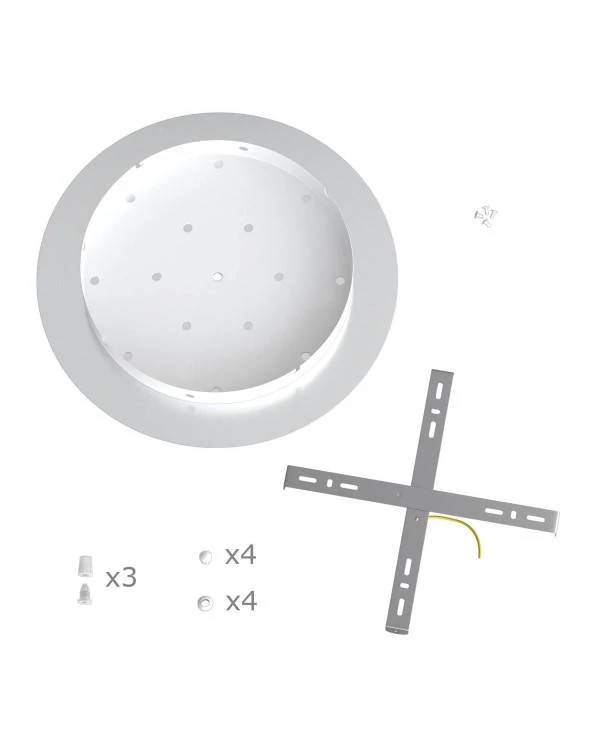 Rose-One okrogla rozeta s 3 izpusti v liniji in 4 stranske luknje, 400mm premer - PROMO