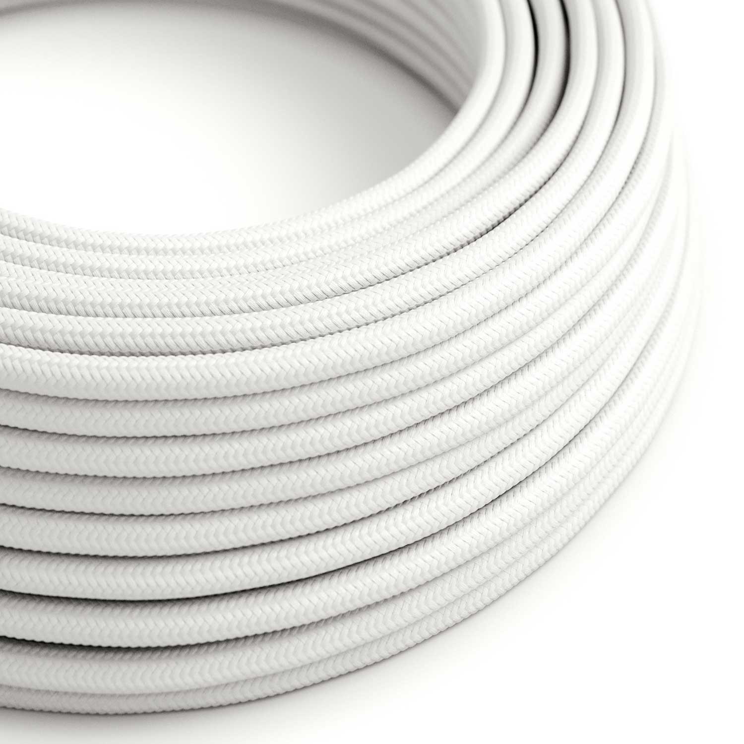 Ultra mehek silikonski kabel z belim tekstilom - RM01 okrogel 2x0,75 mm
