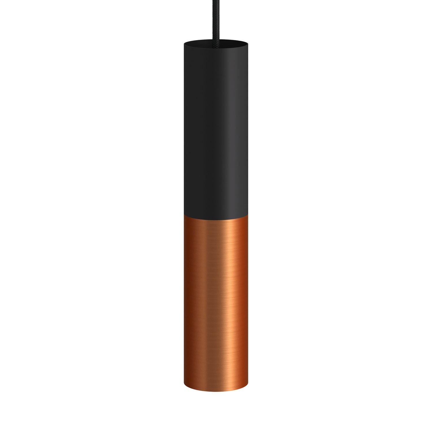 Viseče svetilo s tekstilnim kablom in dvojnim Tube-E14 senčilom - Izdelano v Italiji