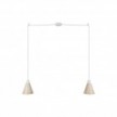 Dvojno viseče svetilo z lesenima senčiloma v obliki stožca