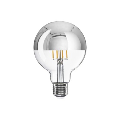 LED žarnica polkrožna srebrna žoga G95 7W 650Lm E27 2700K Zatemljiva - A04