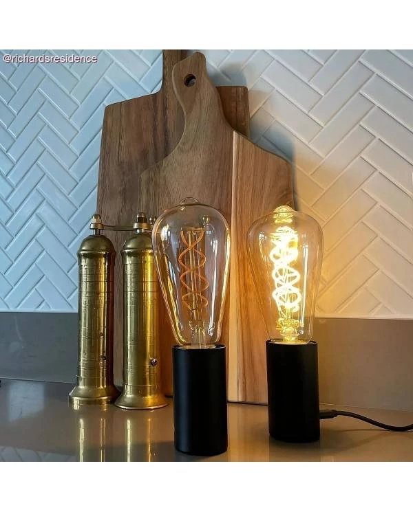 LED zlata sijalka B01 5V Collection spiralna nitka Edison ST64 1,3W E27 zatemnilna 2500K