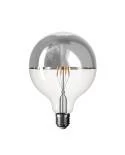 LED srebrna sijalka Half B05 5V Collection kratka Globe G125 1,3W E27 zatemnilna 2500K