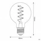 LED zlata sijalka C05 Carbon linija, spiralna nitka G80 4W E27 zatemnilna 1800K