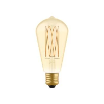 LED zlata sijalka C54 Carbon linija, ravna nitka ST64 7W E27 zatemnilna 2700K