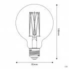 LED zlata sijalka C55 Carbon linija, ravna nitka G95 7W E27 zatemnilna 2700K