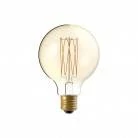 LED zlata sijalka C55 Carbon linija, ravna nitka G95 7W E27 zatemnilna 2700K