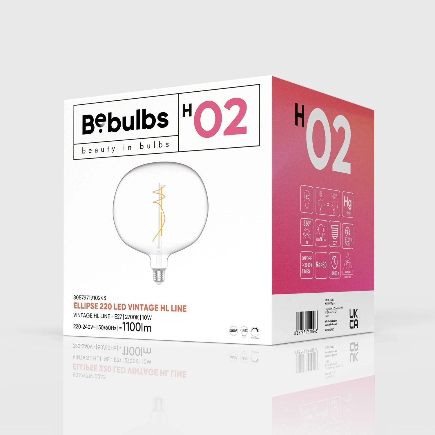 LED sijalka H02 Ellipsa 220 10W E27 zatemnilna 2700K