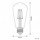 LED prozorna Edison sijalka ST64 4W 470Lm E27 2700K - E03