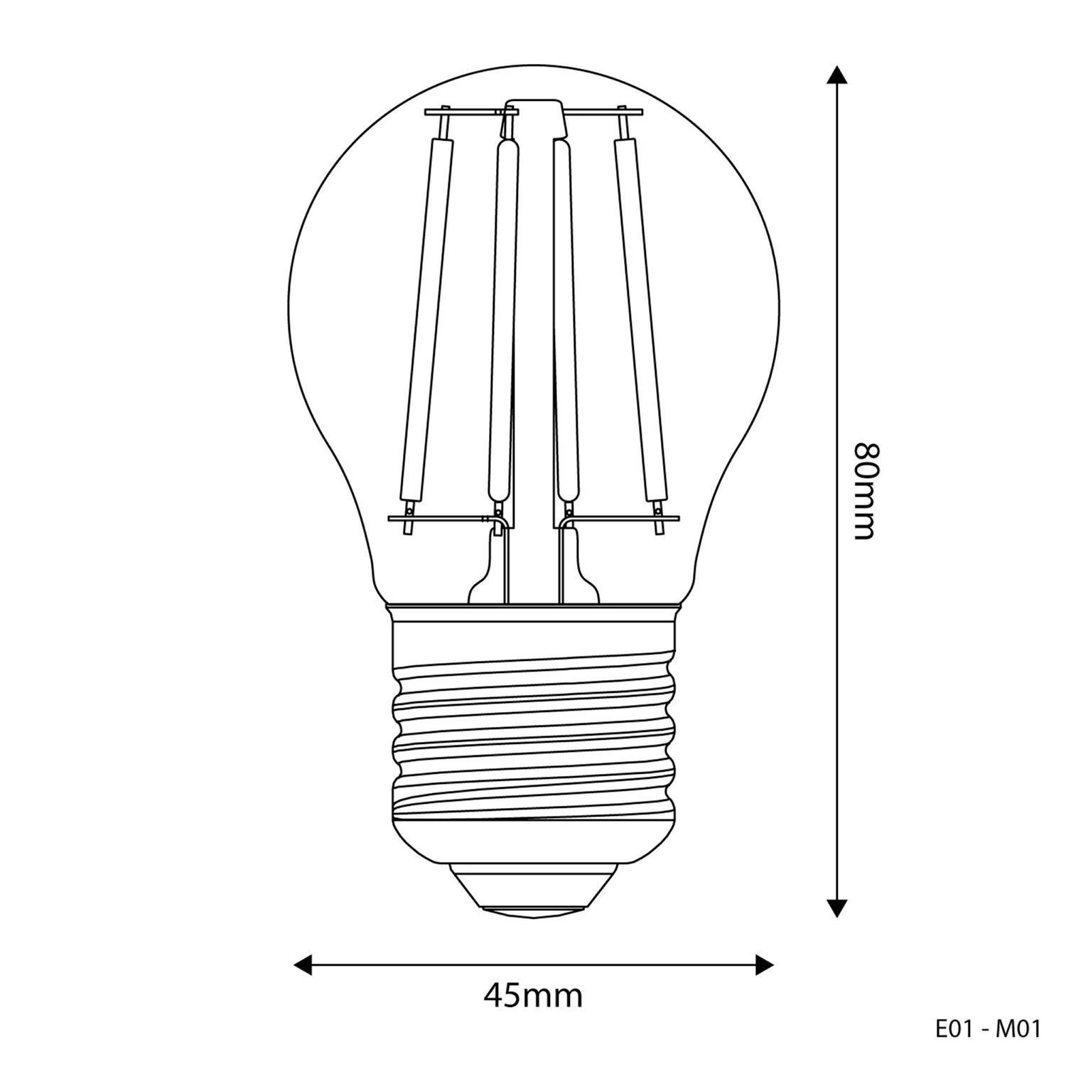 LED mlečna Mini sijalka G45 4W 470Lm E27 2700K - M01