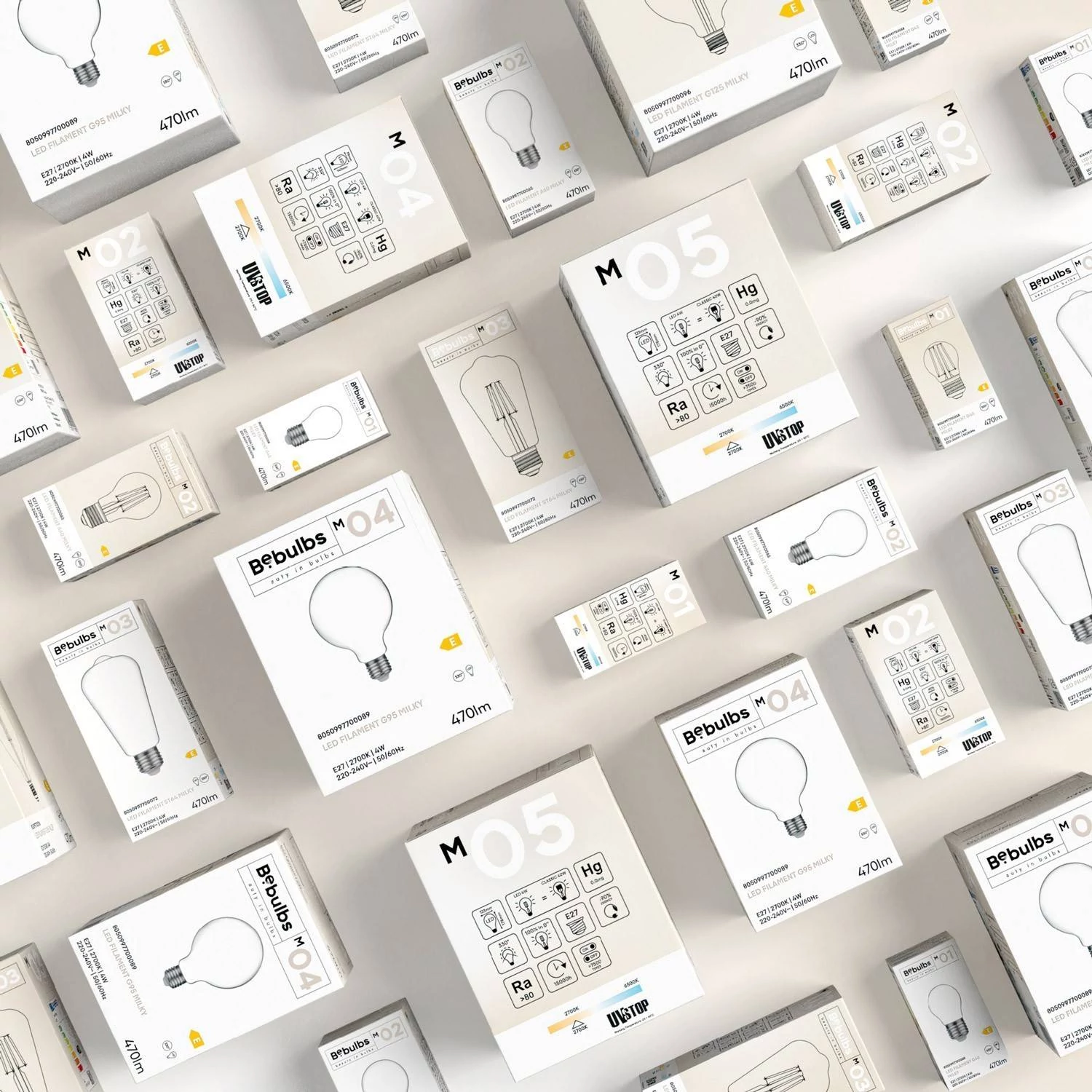 LED mlečna Mini sijalka G45 4W 470Lm E27 2700K - M01