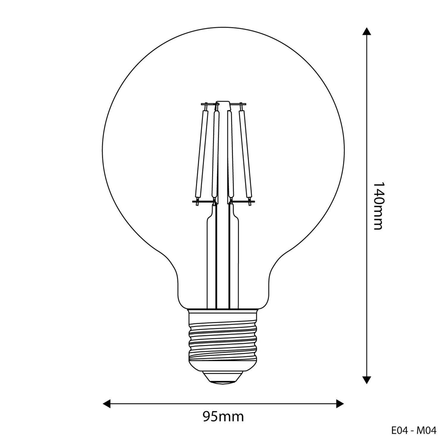 LED mlečna Globe sijalka G95 4W 470Lm E27 2700K - M04