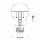 LED žarnica polovična krogla zlata kaplja A60 7W 650Lm E27 2700K Zatemnljiva - A12
