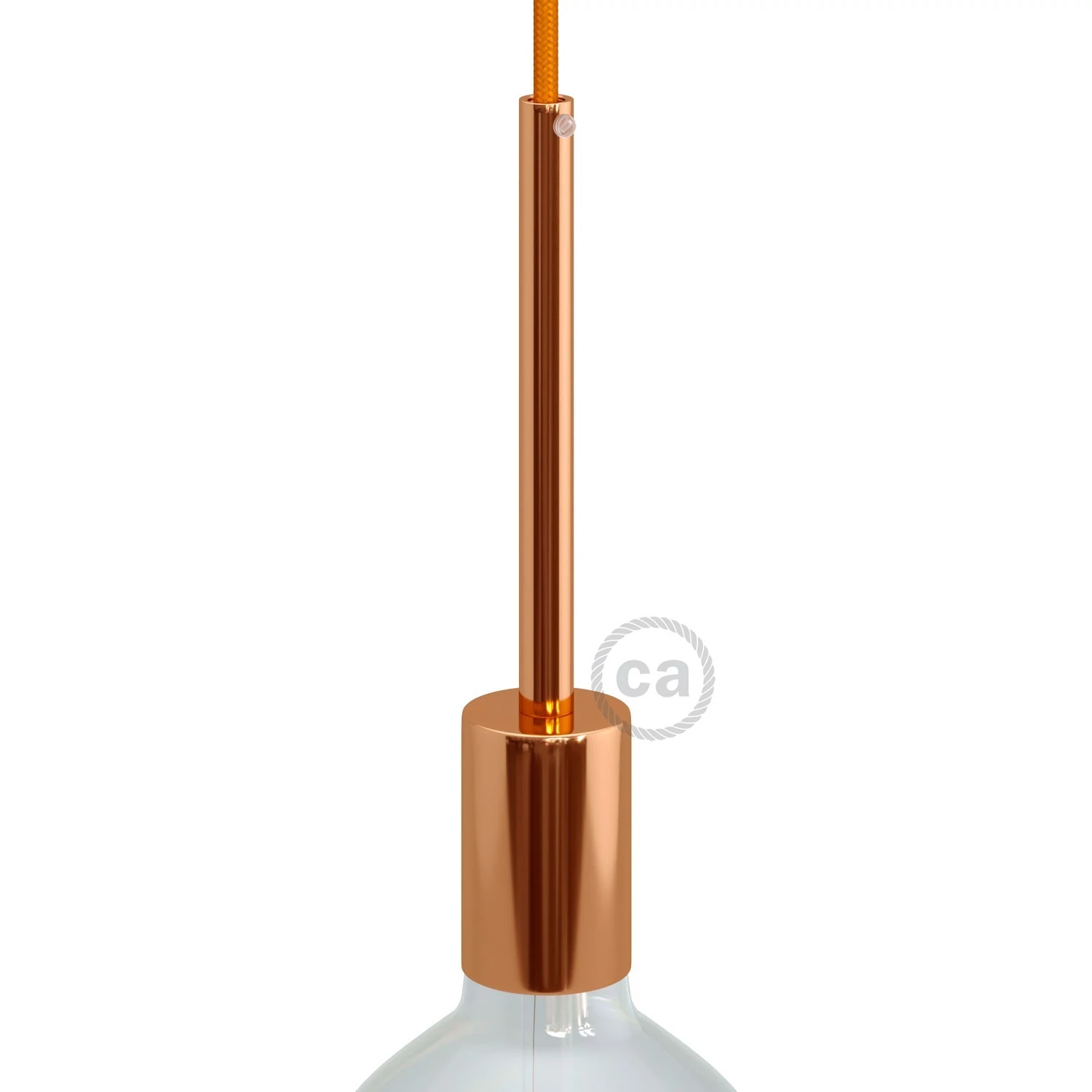 Cilindrično kovinsko grlo E27 s 15 cm dolgo objemko - komplet