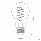 LED zlata sijalka C03 Carbon linija, spiralna nitka A60 4W E27 zatemnilna 1800K