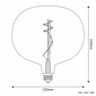 LED zlata sijalka H05 Ellipsa 220 8,8W E27 zatemnilna 2200K