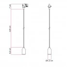 Lampă suspendată cu șină, din silicon, cu cablu textil