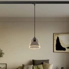 Lampă suspendată pe șină cu Bec conic fumuriu Ghost