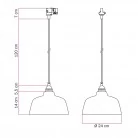 Lampă suspendată cu abajur Coppa și adaptor pentru șină