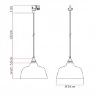 Lampă suspendată cu abajur Coppa și adaptor pentru șină
