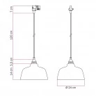Lampă suspendată cu abajur Coppa și adaptor pentru șină