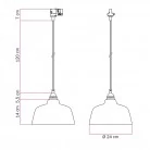 Lampă suspendată cu abajur Coppa și adaptor pentru șină