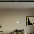 Lustră suspendată cu soclu din aluminiu striat pentru șine