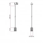 Lustră suspendată cu soclu din aluminiu striat pentru șine