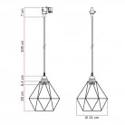 Lampă suspendată cu cușcă Diamond pentru șine