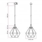 Lampă suspendată cu cușcă Diamond pentru șine