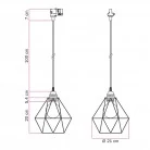 Lampă suspendată cu cușcă Diamond pentru șine