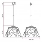 Lampă suspendată, tip dom, pentru șine