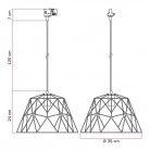 Lampă suspendată, tip dom, pentru șine